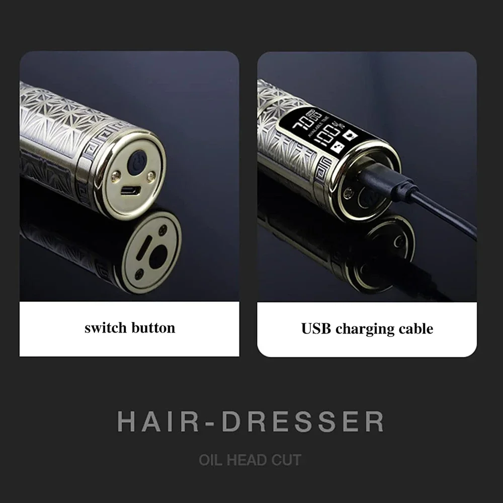 T9 LCD Electric Hair Clipper Oil Shaving Head Electric Pusher Carving Electric Shaver Rechargeble Hair Trimmer for Men Care 5