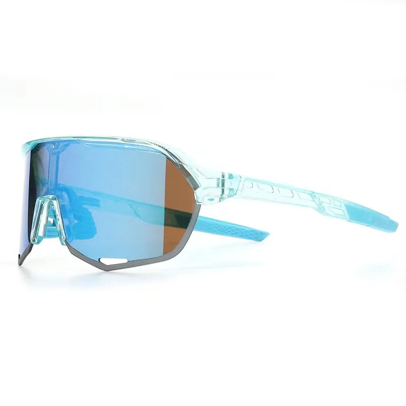 PHMAX Lunettes de cyclisme polarisées avec 5 verres interchangeables, lunettes de soleil pour VTT, course à pied, baseball, sport pour homme et femme, noir et rouge, taille L