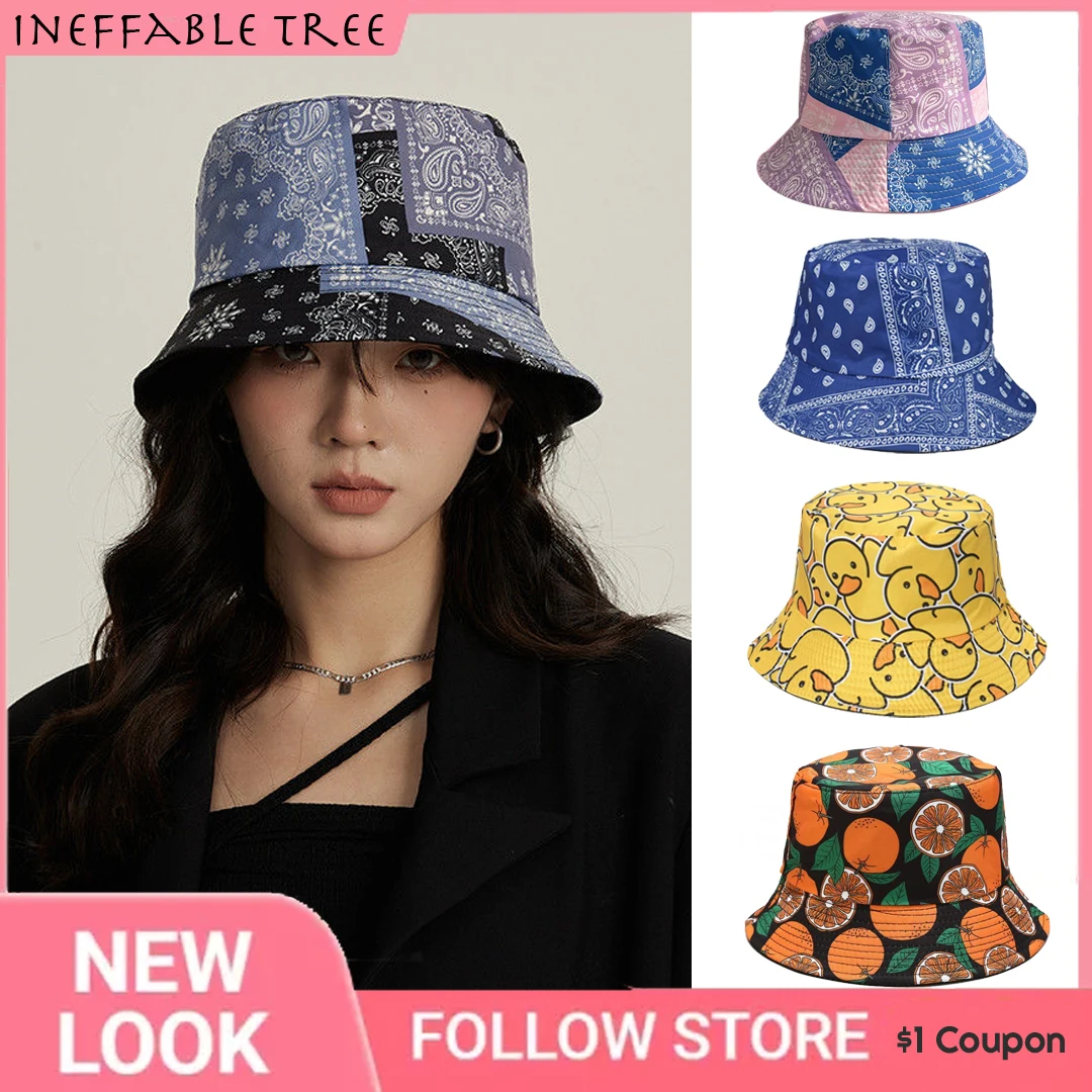 

Summer Sun Hat Bucket Hats For Men Women Cotton Bob Panama Girls Beach Travel Outdoor Reversible Yellow Duck Fisherman Gorras