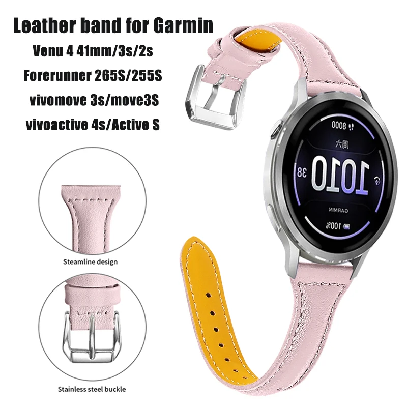 Premium Slim Leather Business Sport Band Replacement - Adjustable Wristband