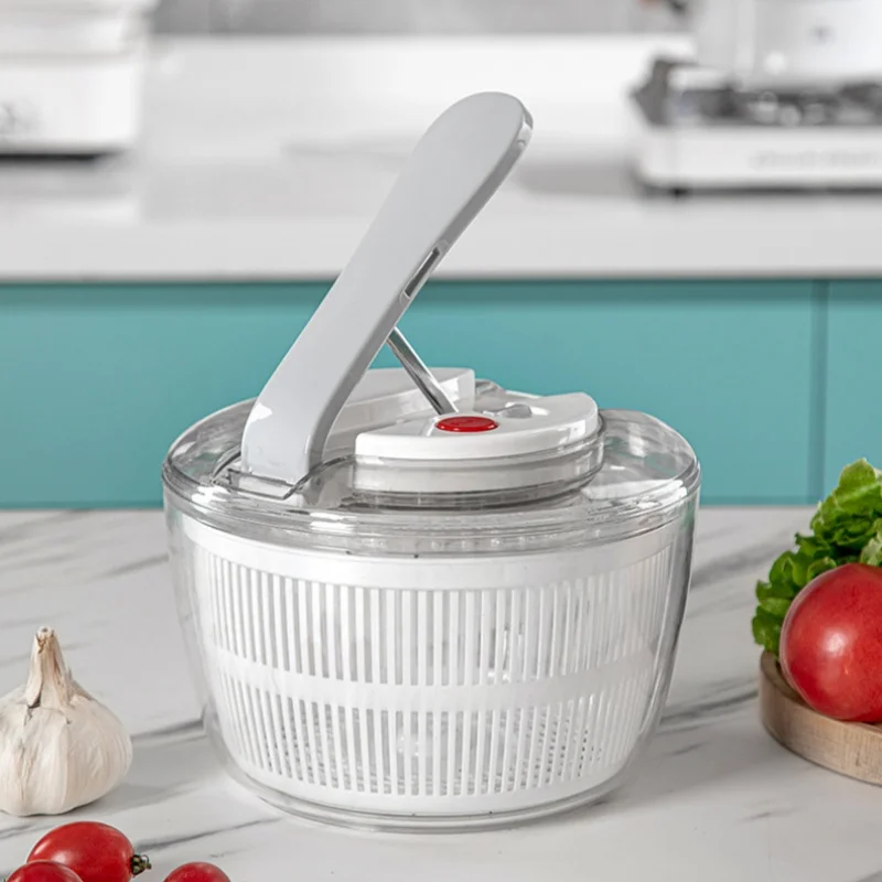 Plastic Manual Pressing Fruit and Vegetable Cleaning Basin Dehydrator Can Store Fresh Food Ingredients Salad Bowls Kitchen Tools