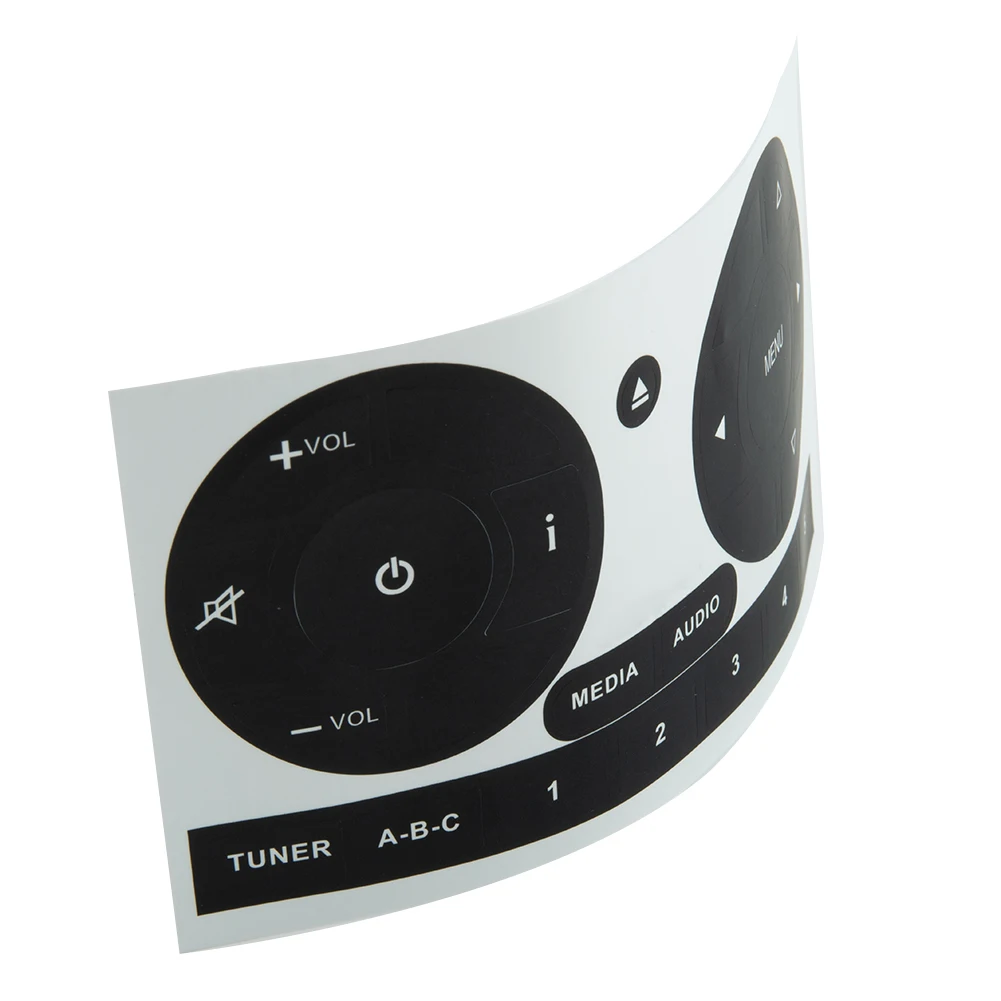 

1PC Radio Stereo Worn Peeling Button Repair Kit Decals Stickers For Fiat 500 2011-16 PVC Matte Black Interior Car Accessories