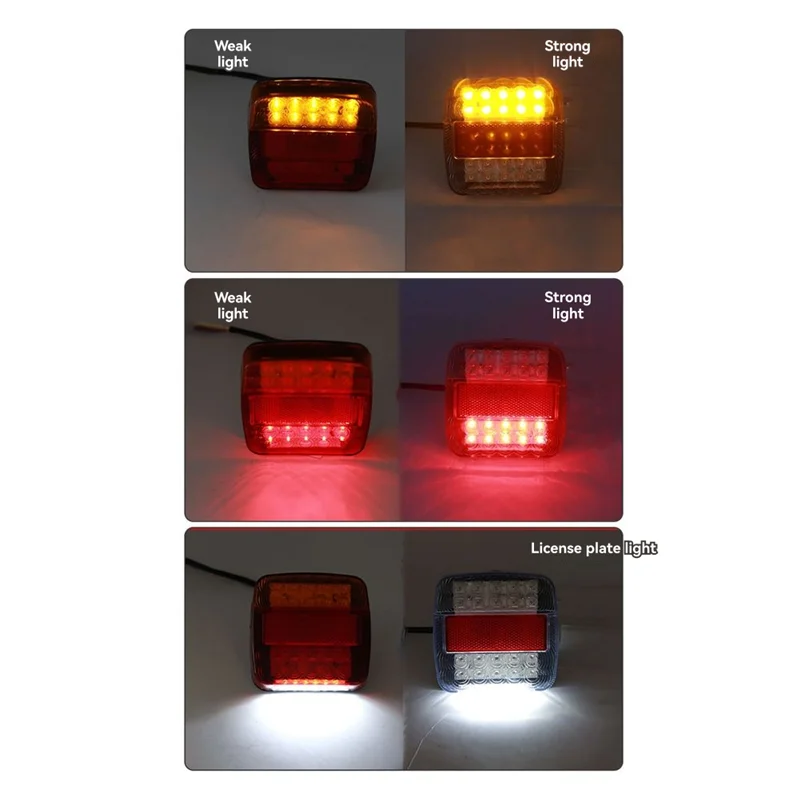트레일러 트럭 브레이크 회전 신호 미등 와이어 세트에 대 한 유니버설 20 LED 12V 7 핀 플러그 자석 측면 조명