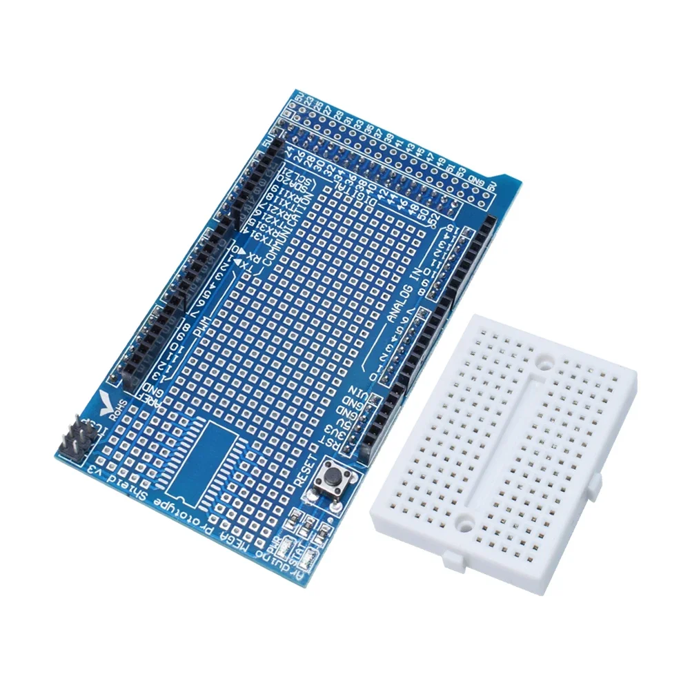 Mega 2560 R3 Proto Prototype Shield V3.0 Scheda Di Sviluppo Espansione + Mini Pcb Breadboard 170 Punti Di Fissaggio Per Arduino Fai Da Te