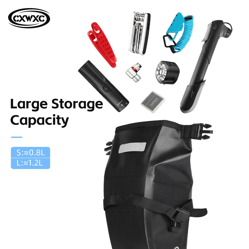 Borsa Da Sella Rigida CXWXC Per Bicicletta – Impermeabile 1,5L Con Rifrangenti, Per Mountain Bike - 2