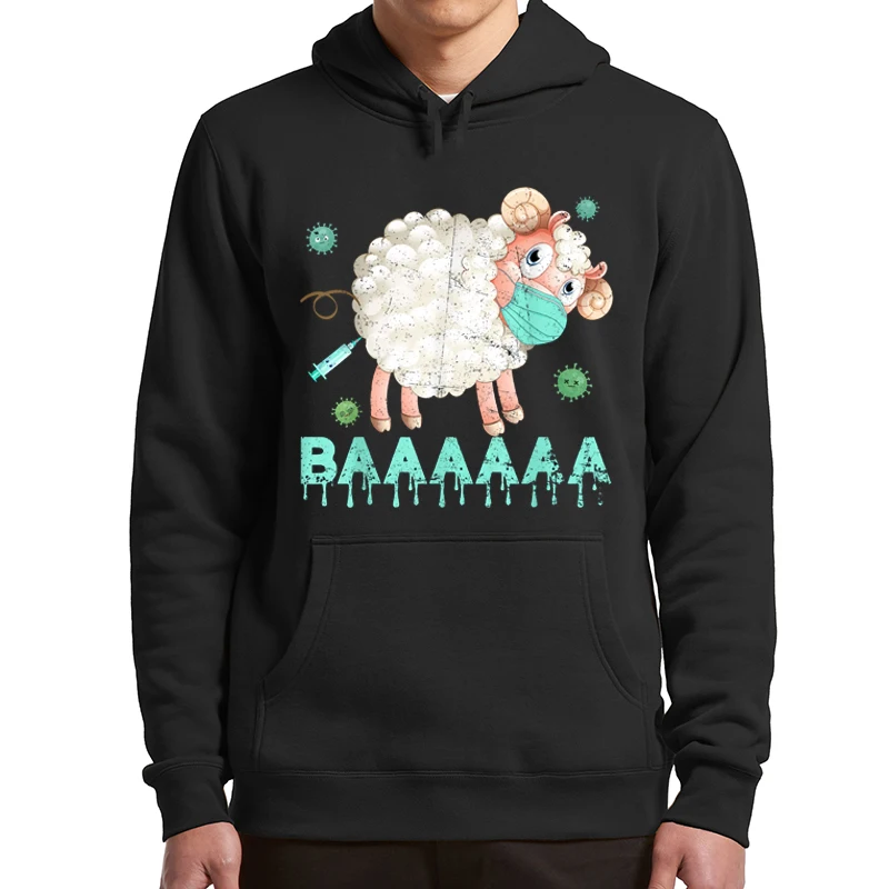 

Толстовка с капюшоном с защитой от вакцины и овечьей шерсти, 100% хлопок, свитшоты для мужчин и женщин, пуловер в подарок унисекс