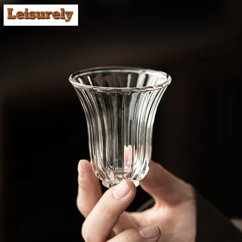 2pc/lot High Borosilicate Glass Teacup Zen Tea Bowl Tea Cup Set Tea-tasting Personal Cup Jianzhan Master Cups Household Cha Gift