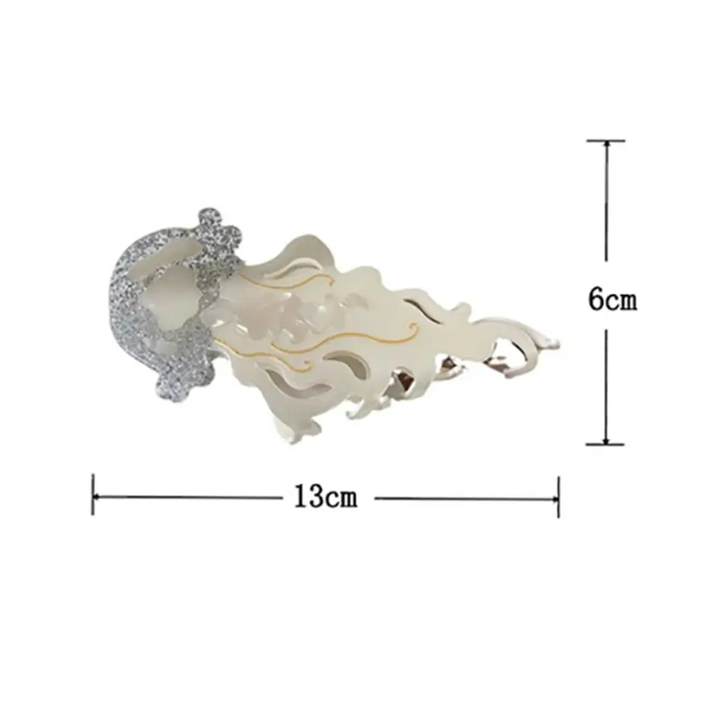 1Pcs Durable Shark Jellyfish Hair Clip Marine Life Summer Beach Hair Claw Acetate Labge Colorful Hair Accessories Women Girls