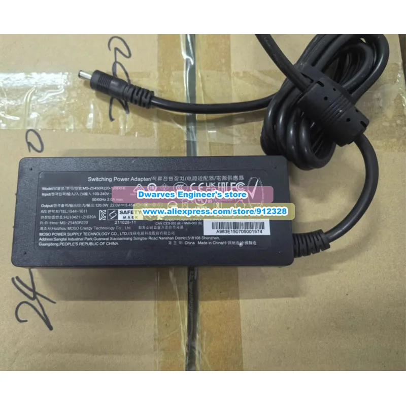 MS-Z5450R220-120D0-E 스위칭 전원 어댑터 벨킨 프로 썬더볼트 4 도크 전원 공급 장치용 22V 4.45A 120W AC 어댑터