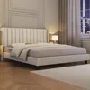 King Bed Frame Upholstered Platform Bed with Fabric Headboard, Wing Edge Design/Non-Slip and Noise-Free/No Box Spring Needed 3