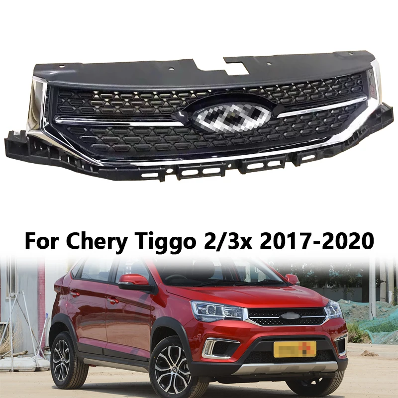 

Car Accessories For Chery Tiggo 2/3x 2017-2020 Front Grille Front Large Face Electroplated Grille Radiator On Center Grille Asse