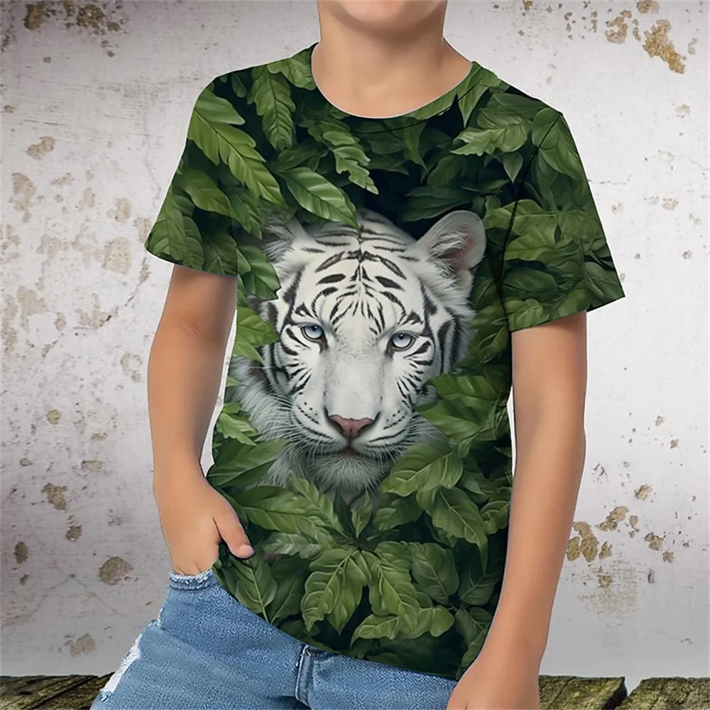 Camiseta infantil de manga curta com estampa de macaco, roupas infantis, camisetas casuais com gola O, traje infantil, envio de 3 dias, roupas de verão