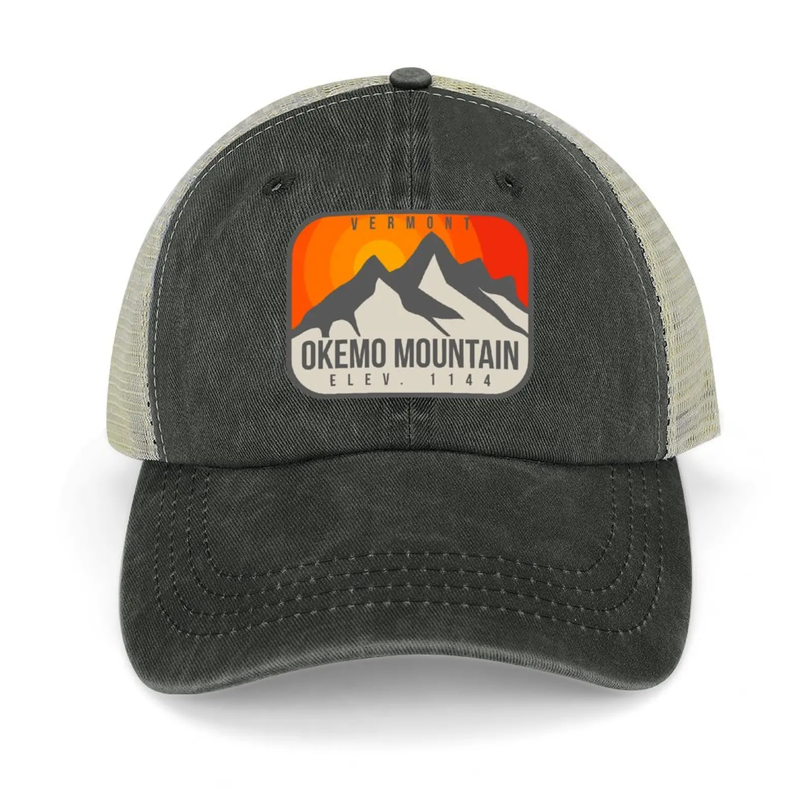 

Okemo Mountain Vermont Vintage Retro Hiking, Snowboarding Adventure Skiing Mountain Cowboy Hat Bobble Hat Streetwear Boy Women's