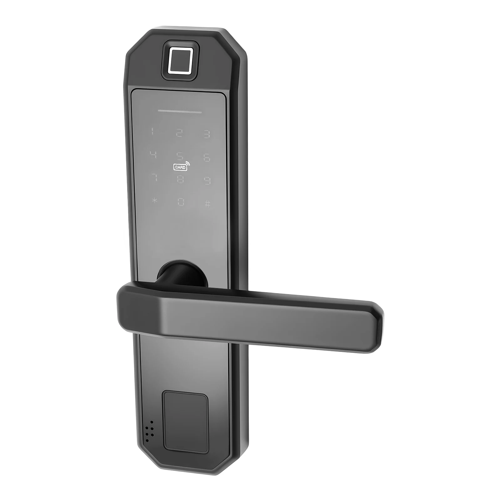 Intelligentes Fingerabdruck-Türschloss, Tastatur, elektronisches Schloss für Innentüren aus Holz, Aluminium, mit Touch-Steuerung und 200 Benutzer – Detail 11