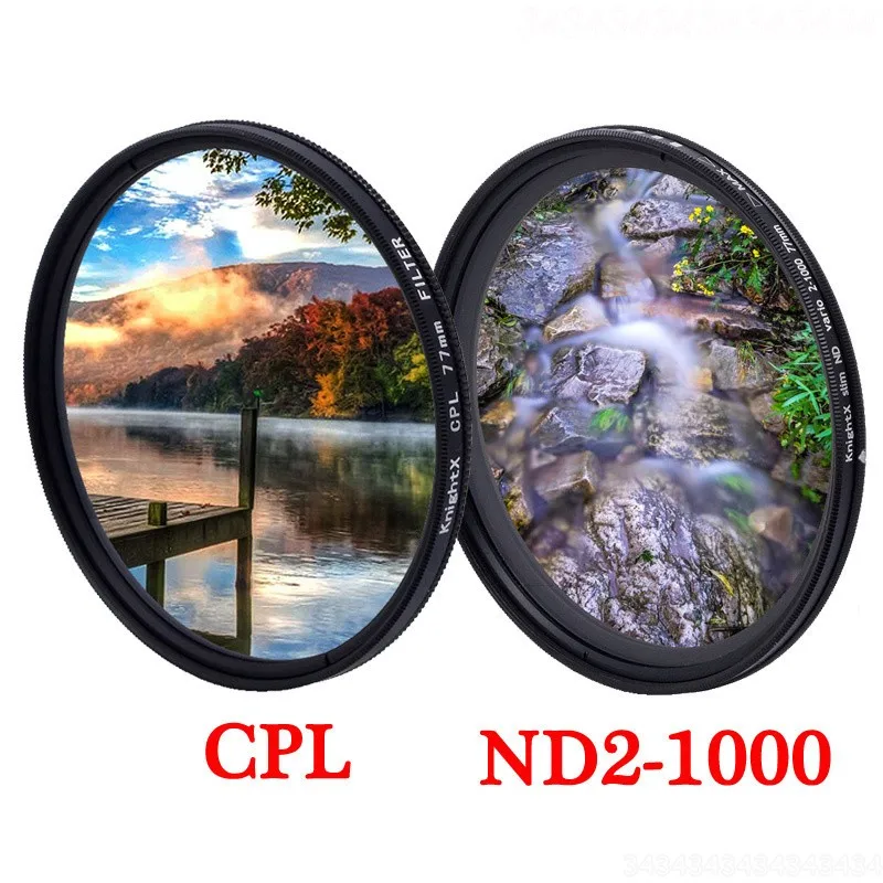 KnightX Camera Lens Circular Polarizer Filter CPL ND2-1000 58mm 67mm 72mm 77mm camera lens filter photography filter circular polarizing filter