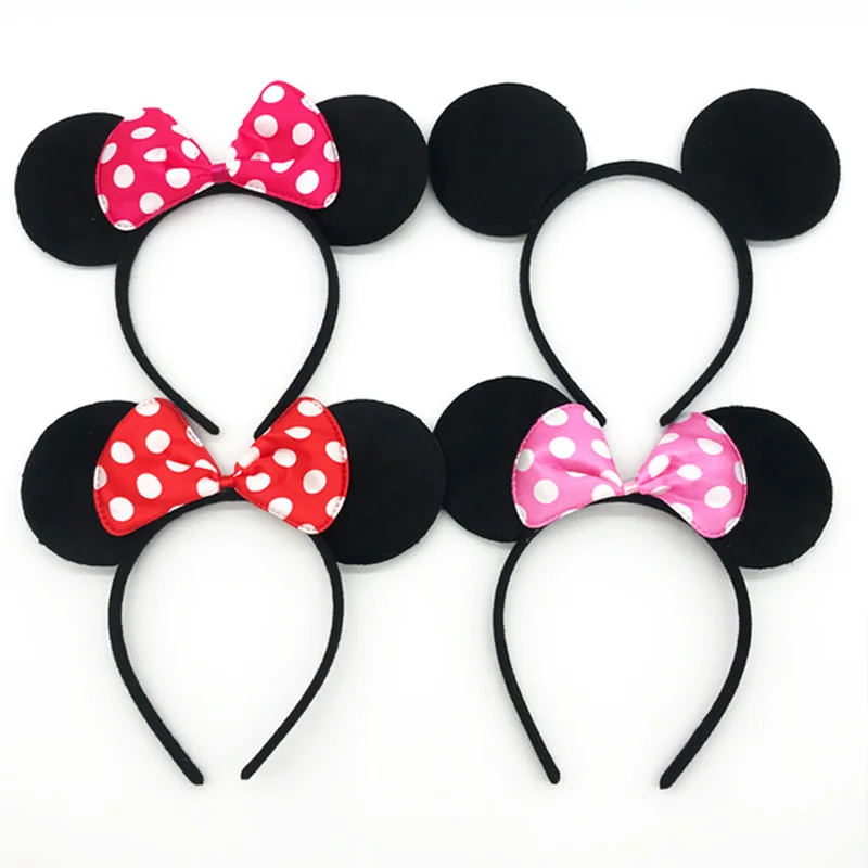 Hair Headband Mickey Ear Headband Hair Ornament Mickey Mouse Headband Minnie Bow Korean Clip