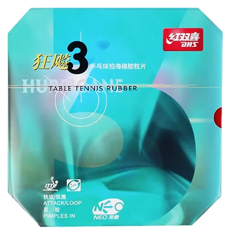 Original DHS Neo Hurricane 3 Table Tennis Rubber Sticky Professional Ping Pong Rubber High-dense Sponge Attack Loop table tennis rubber