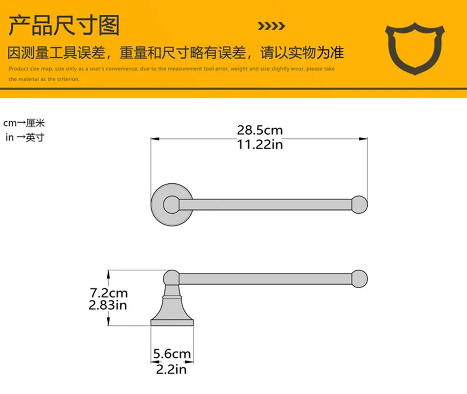 New electrosilvering Towel Hanger Wall Mounted Towel Rack Bathroom Brass Bar Rail accessories Embossed single chassis
