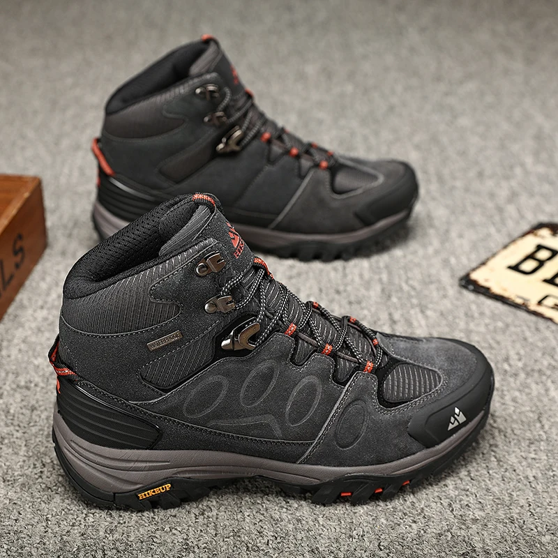 HIKEUP High-Top Männer Wanderschuhe Winter Outdoor Schuhe Schnüren Rutschfeste Sport Casual Trekking Stiefel Mann Wildleder warme Schuhe – Detail 32