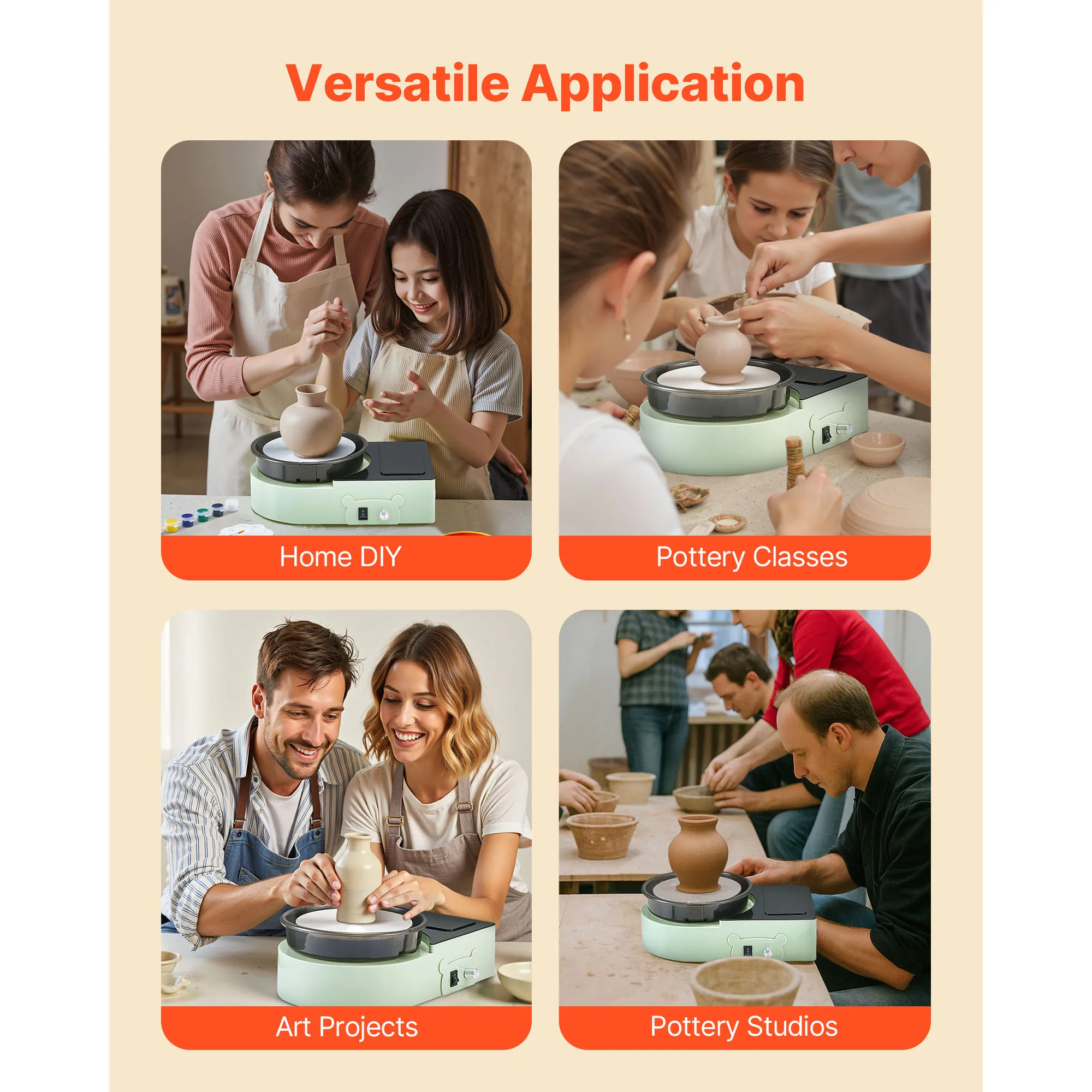 Electric Pottery Wheel for Kids and Adults with Adjustable Speed