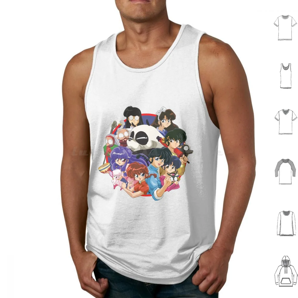 Ranma 1 / 2 E Friends Canotte Gilet Senza Maniche Ranma Guy Girl Akane I Tend Ryoga Hibiki Ukyo Mouse Happosai Cologne