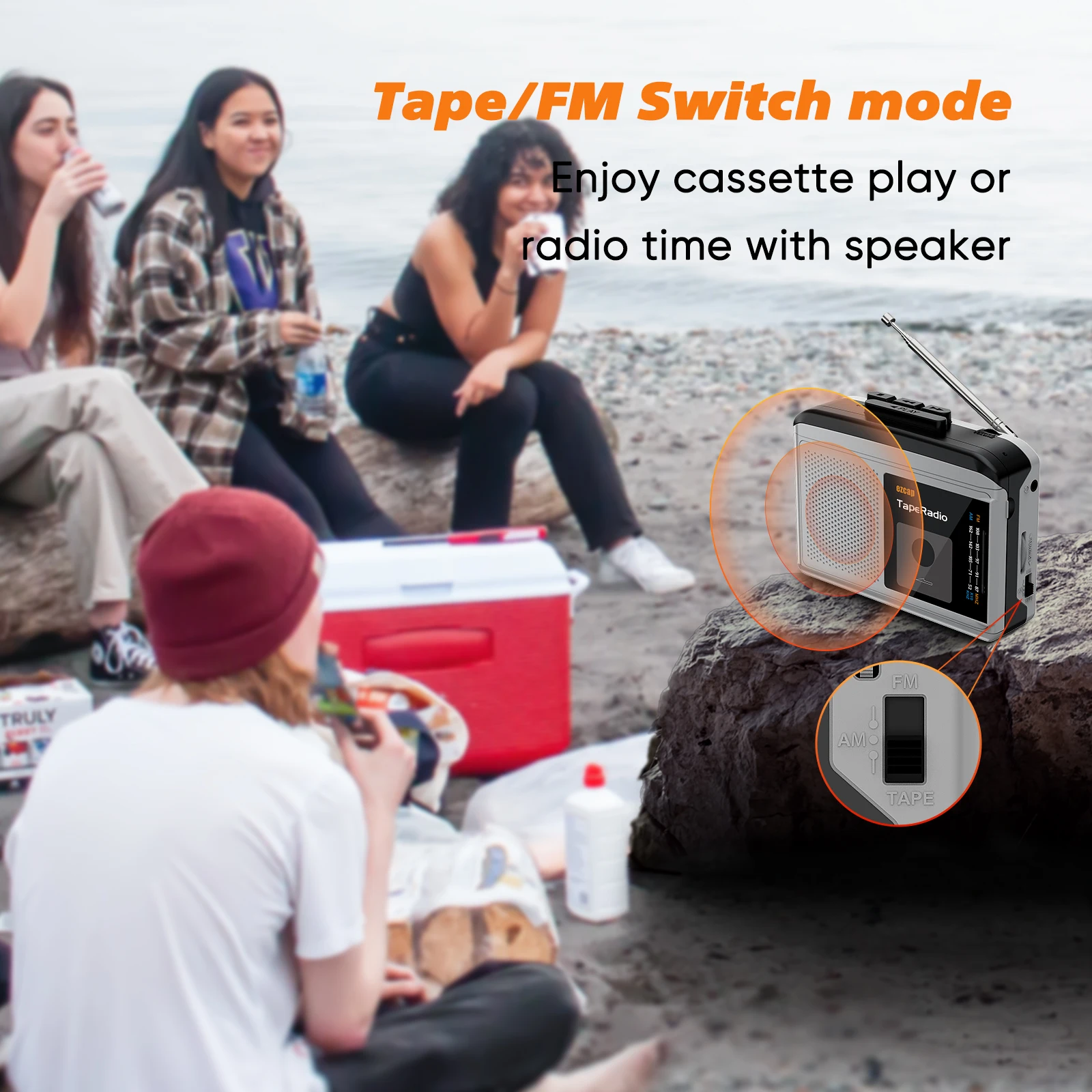 Ezcap234 Tape Cassette Player To MP3 Converter with Speaker Audio Capture Card Cassette Recorder To TF Card AM/FM Radio