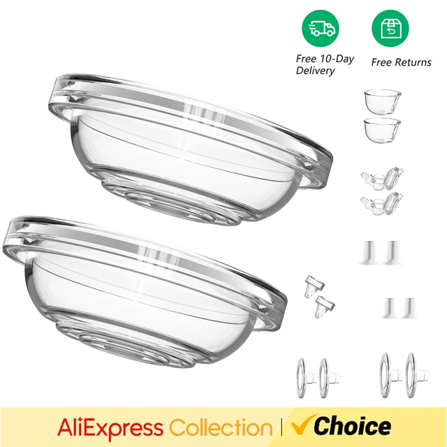 อุปกรณ์เสริมสําหรับเปลี่ยนเครื่องปั๊มนมไฟฟ้าประกอบด้วยขั้วต่อ 2 ชิ้นซิลิโคนเกรดอาหารแบบนุ่มสําหรับเครื่องปั๊มนมแบบสวมใส่ได้ INS 1