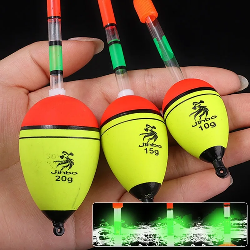 

10/15/20g EVA Luminous Fishing Night Float Light Stick Foam Plastic Bobber Sea Rock Fishing Striking Floats Fishing Accessories