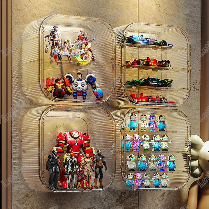

Wall Mounted Showcase Clear Acrylic Blind Box Figures Display Case Figures Display Stand Dust Proof Doll Toy Storage Box Rack
