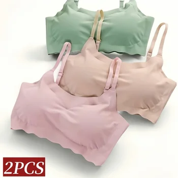 2Pcs/Set Seamless Push Up Bras for Women Fitness Tube Top Underwear No Steel Ring Soft Support Breathable Female Sexy Lingerie 1