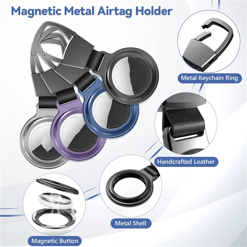 Metal Magnetic Keychain Holder Case for Tracker Devices