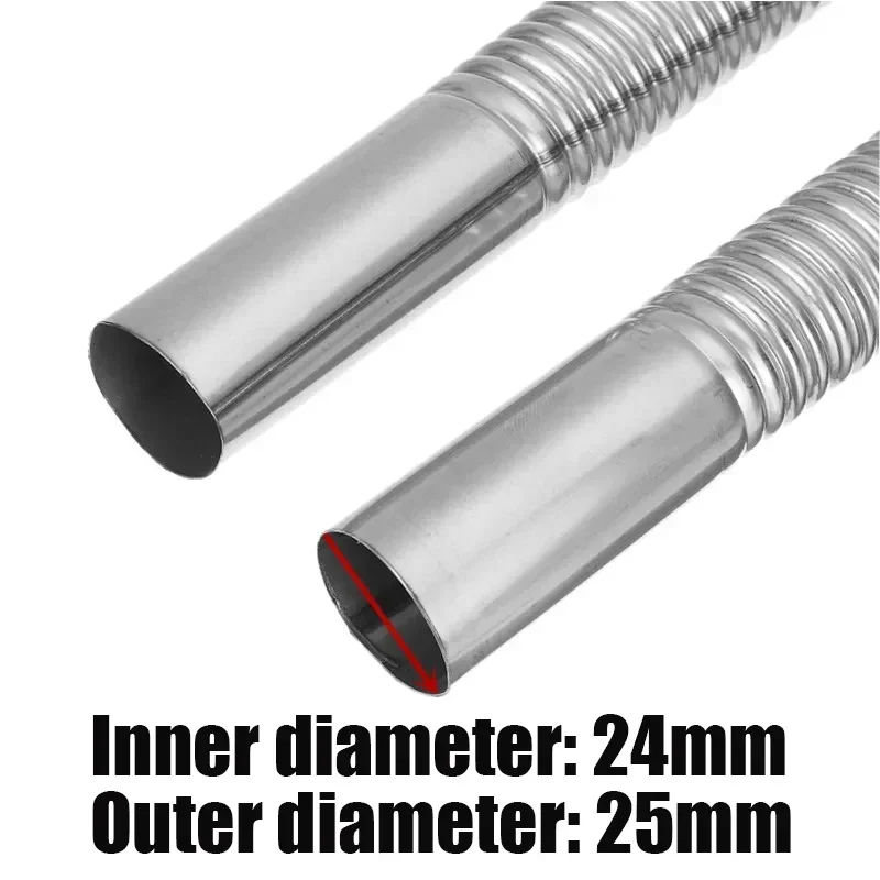 Car Air Diesel Parking Heater Truck Van Exhaust Pipe Tube Vent 60cm 100cm 120cm 150cm 200cm 250cm 300cm + 24mm Silencer Muffler