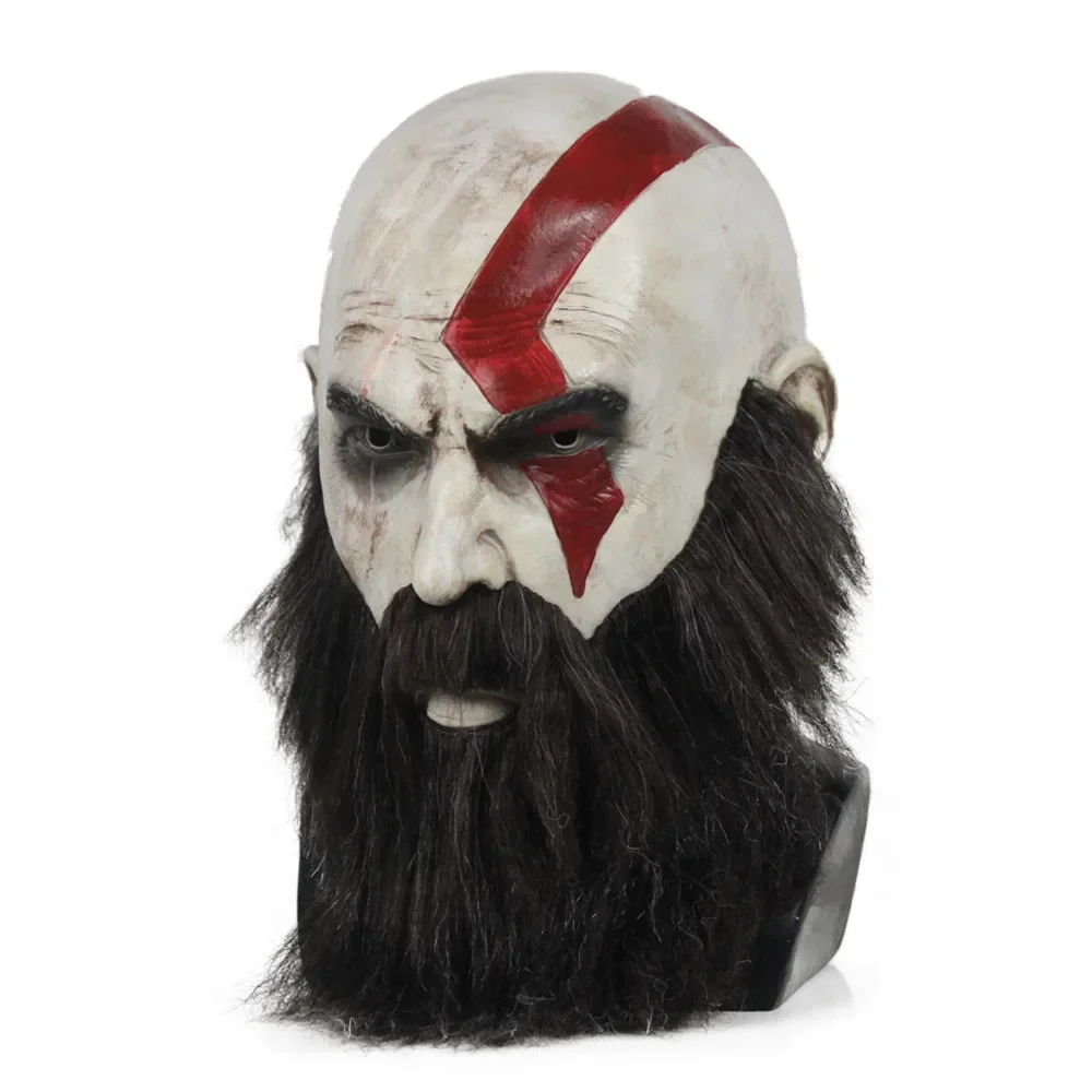 God of War Kratos Latex Mask Cosplay Prop