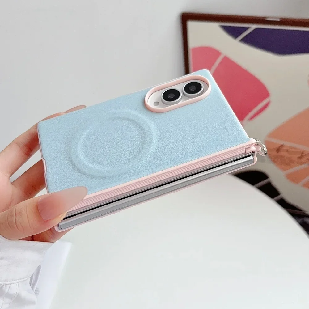 Magnetic Phone Case with Dopamine Color and Hinge Protection - Shockproof Hard Cover