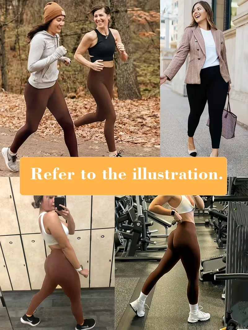 Womens High Waisted Soft Stretch Workout Running Pants 4 Season Versatile Brown Leggings Ideal for Gym Yoga Casual Sweatpants 5