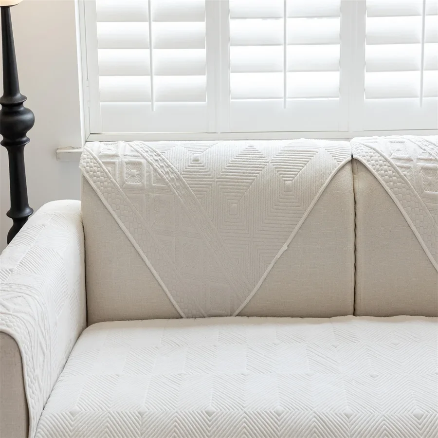 2024  Four Seasons Universal Non-Slip Cotton Fabric Seat Cushion Leather Sofa Cover Cover Cloth Towel New Cotton Sofa Cushion 6