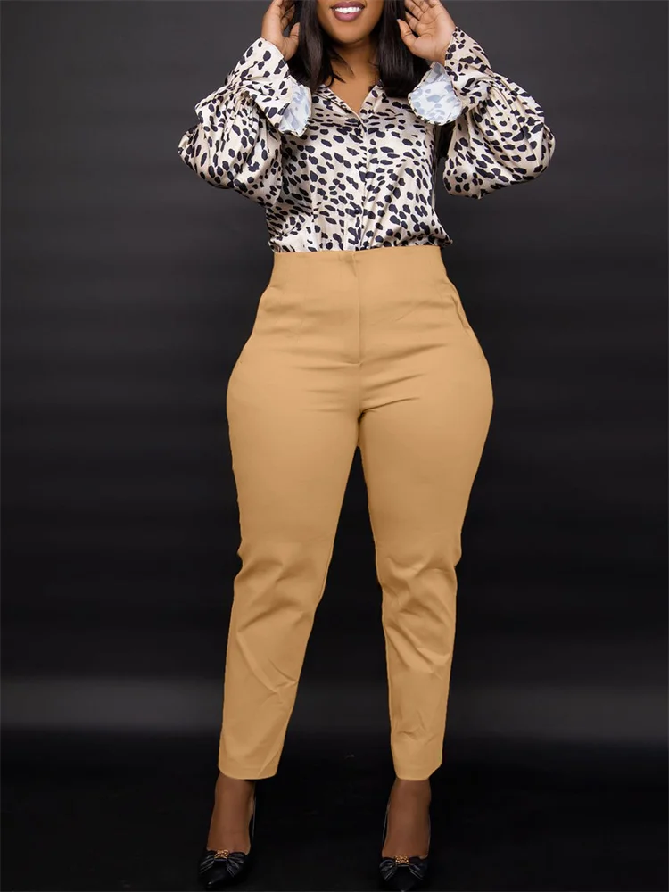 Wmstar Pants Women High Waist Zipper Button Straight  Bodycon Leggings Fashion New Solid Trousers Wholesale Dropshipping 2023