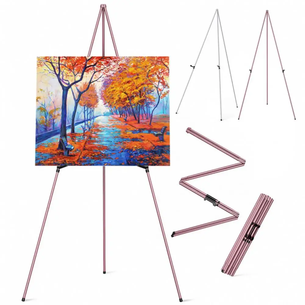 Adjustable Easel Stand Portable Metal Tripod Easel Stand for Canvas Art Display Wedding Sign Collapsible Painting