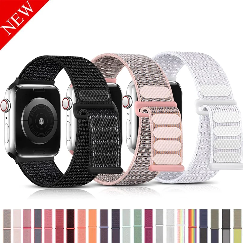 

Nylon Strap For Apple Watch Band 9 8 7 SE 6 5 Ultra2 49MM 40MM 44MM 45MM 41MM Accessorie bracelet for iWatch serie 4 3 38MM 42MM