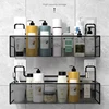 Wall-mount Bathroom Shelf Shower Shampoo Rack Toilet Accessories Kitchen Free Punch Condiment Storage Basket Bathroom Organizer 1