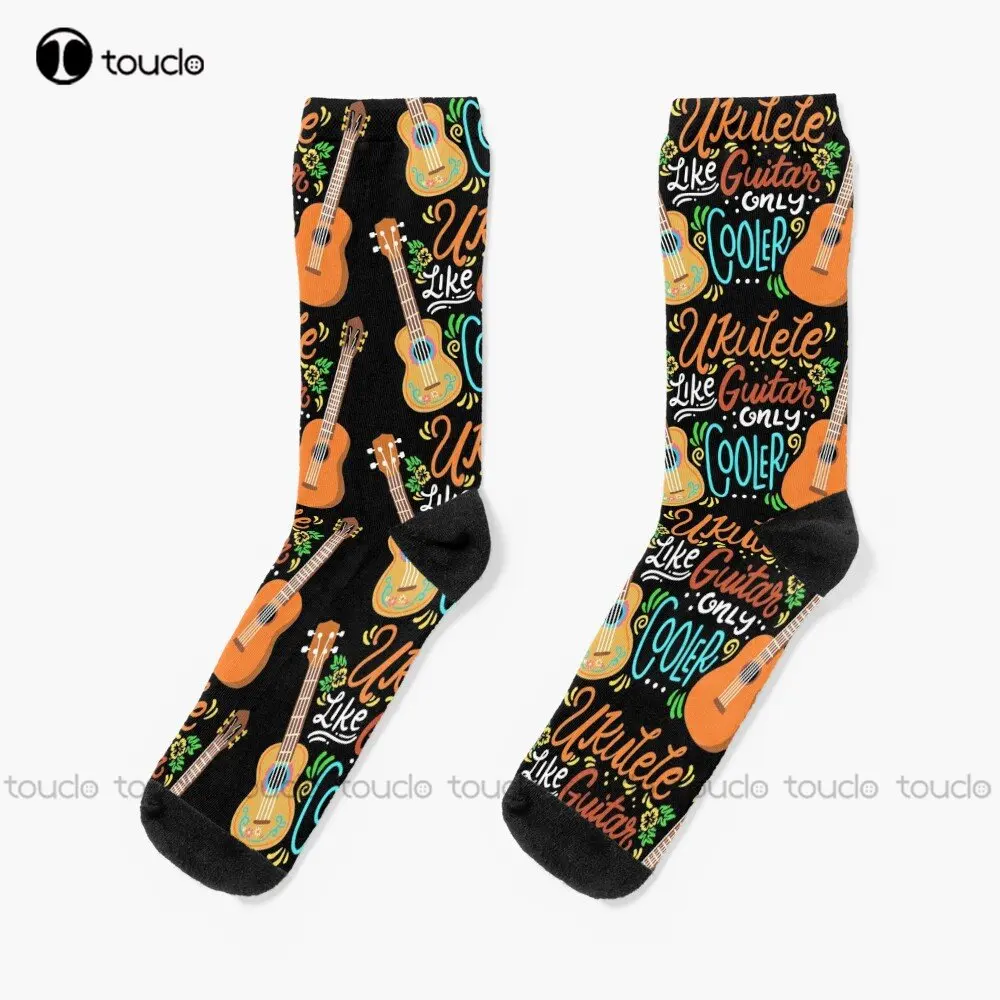 

Ukulele Like Guitar Only Cooler Music Musician Socks Boy Socks Personalized Custom Unisex Adult Teen Youth Socks Custom Gift
