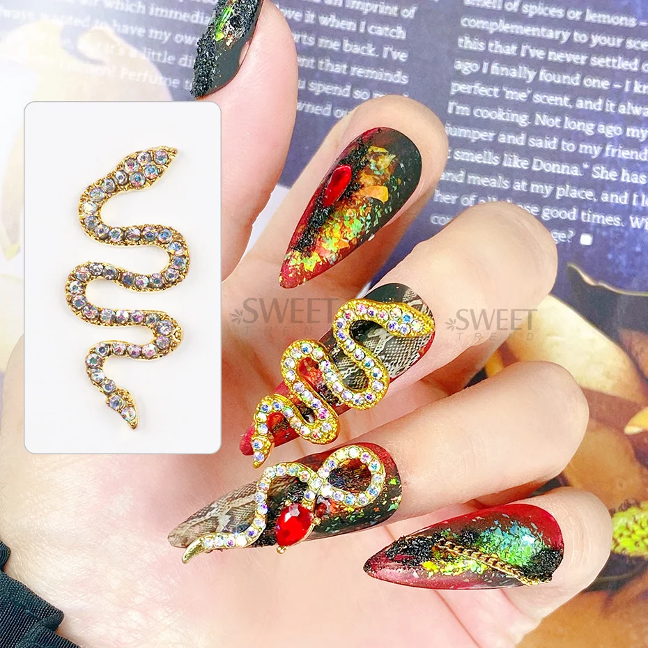 Comdoit 4 Sheets Snake Nail Art Stickers 3D Nail Art India | Ubuy