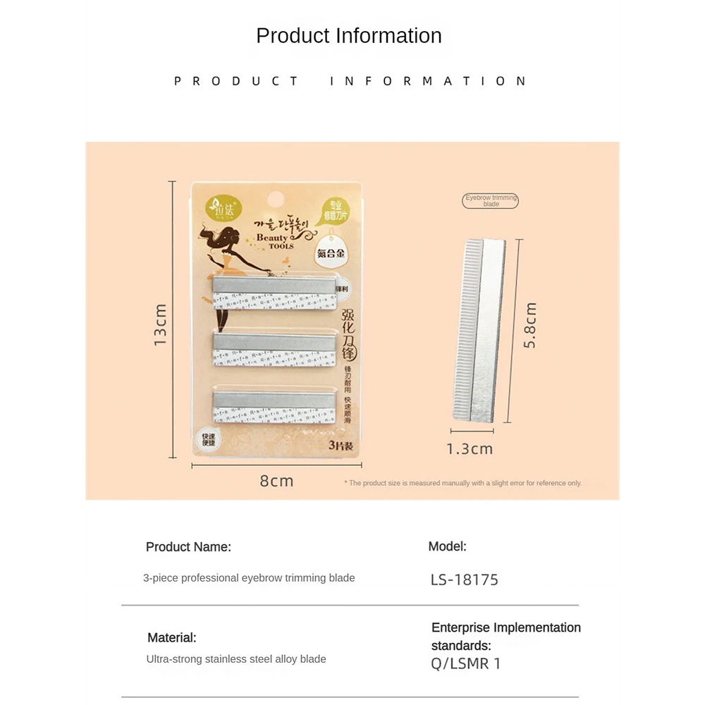 Alloy Blade Durable Silver Eyebrow Scraper Eyebrow Trimming Sharp Knife Small Lifting Knife Makeup Sharp 5.8cm