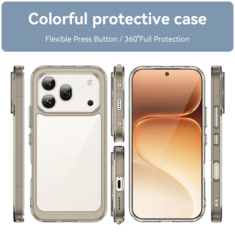 Clear Hard Protective Phone Case with Soft TPU Bumper