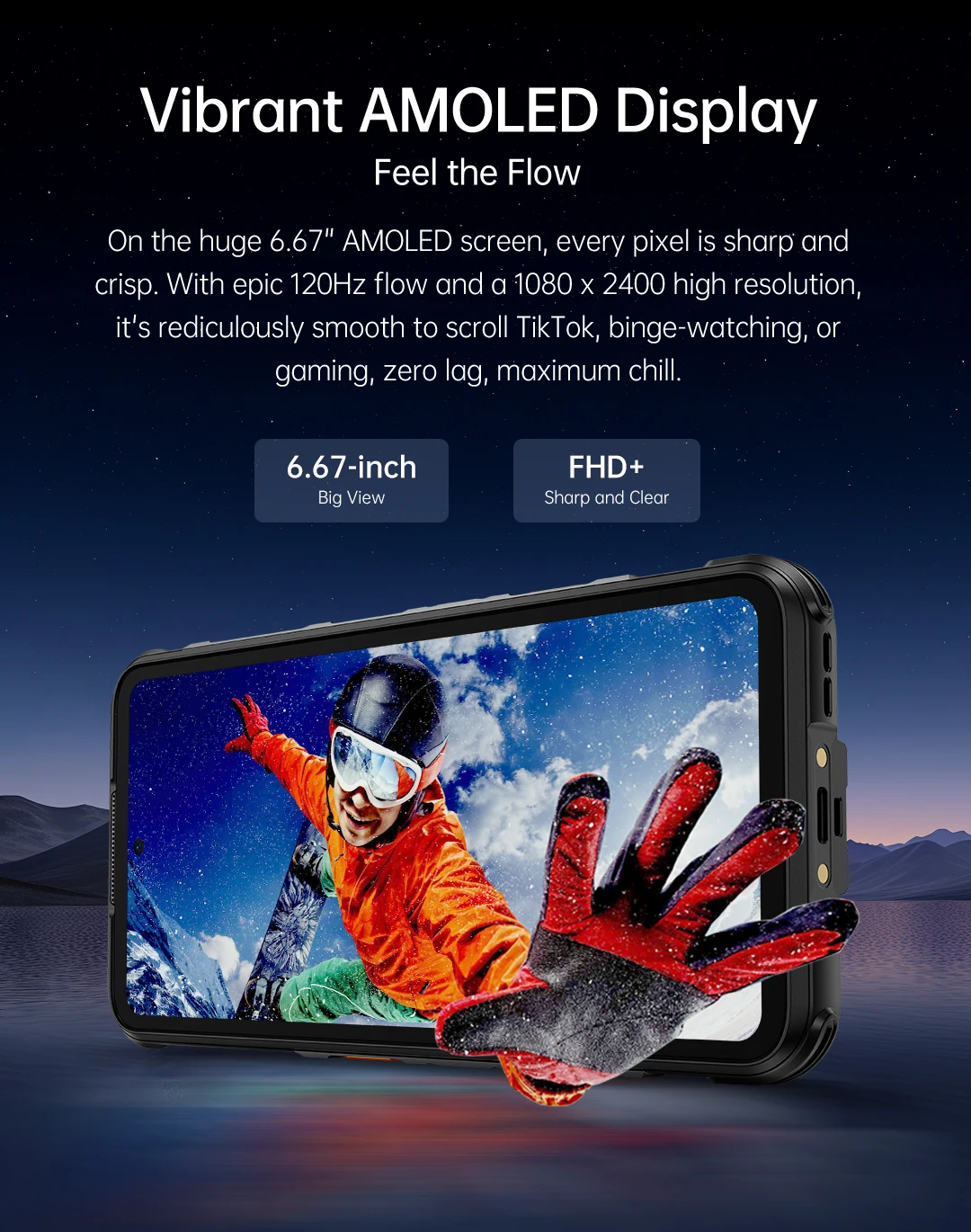 RugOne Xever 7 5G Rugged Phone Android 15 Smartphone 512GB ROM 12+12GB RAM 6.67" 120Hz AMOLED NFC 5500mAh Swappable Battery