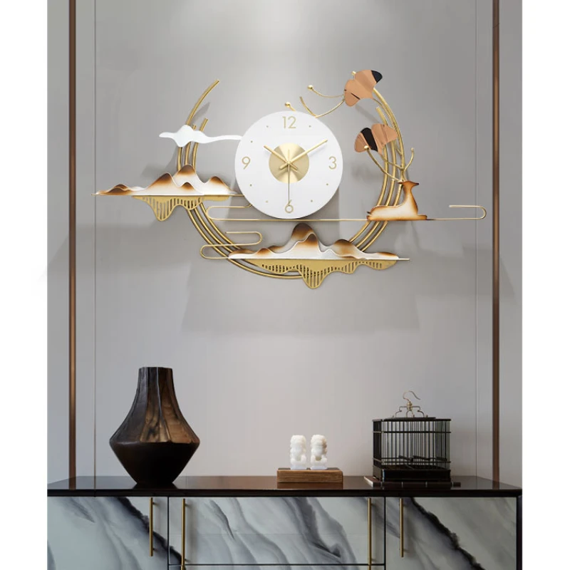 

New Style Living Room Creative Wall Clock Modern Round Mute Hanging Wall Watches Sofa Background Ornament Home Decoration