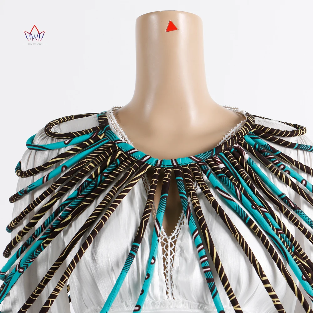 BRW African Ankara Handmade Strap Necklaces Fashion Accessories Jewelry Gift Afircan Fabric Print Necklace Shawl WYX15