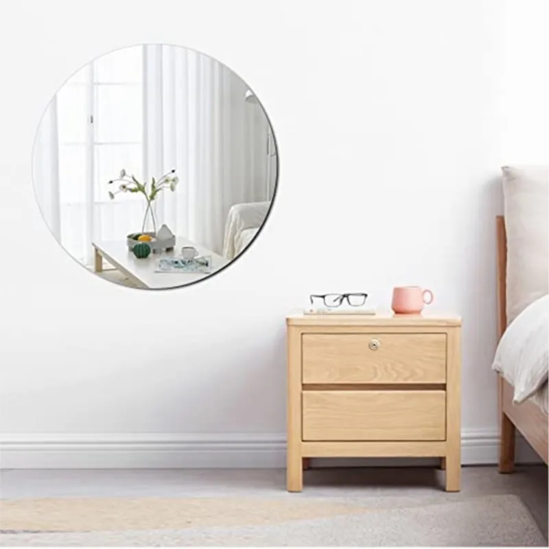 4Pcs/Set Mirror DIY Art Round Wall Stickers Self-Adhesive Acrylic Sheet Mirror Removable Home Bedroom Decoration 10/15/20/30cm