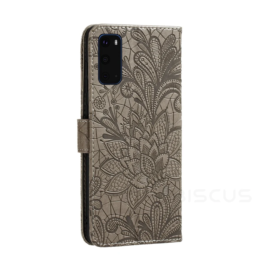 Lace Flower Flip Wallet Leather Phone Case Cover