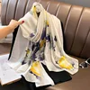 Design Satin Silk Shawl Women Fashion Printed Hijab Scarf Luxury Foulard Silk Bandana Female Senior Colorful Turban Handkerchief 2
